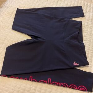 New Balance women’s Navy Leggings with Breast Cancer Pink Accents